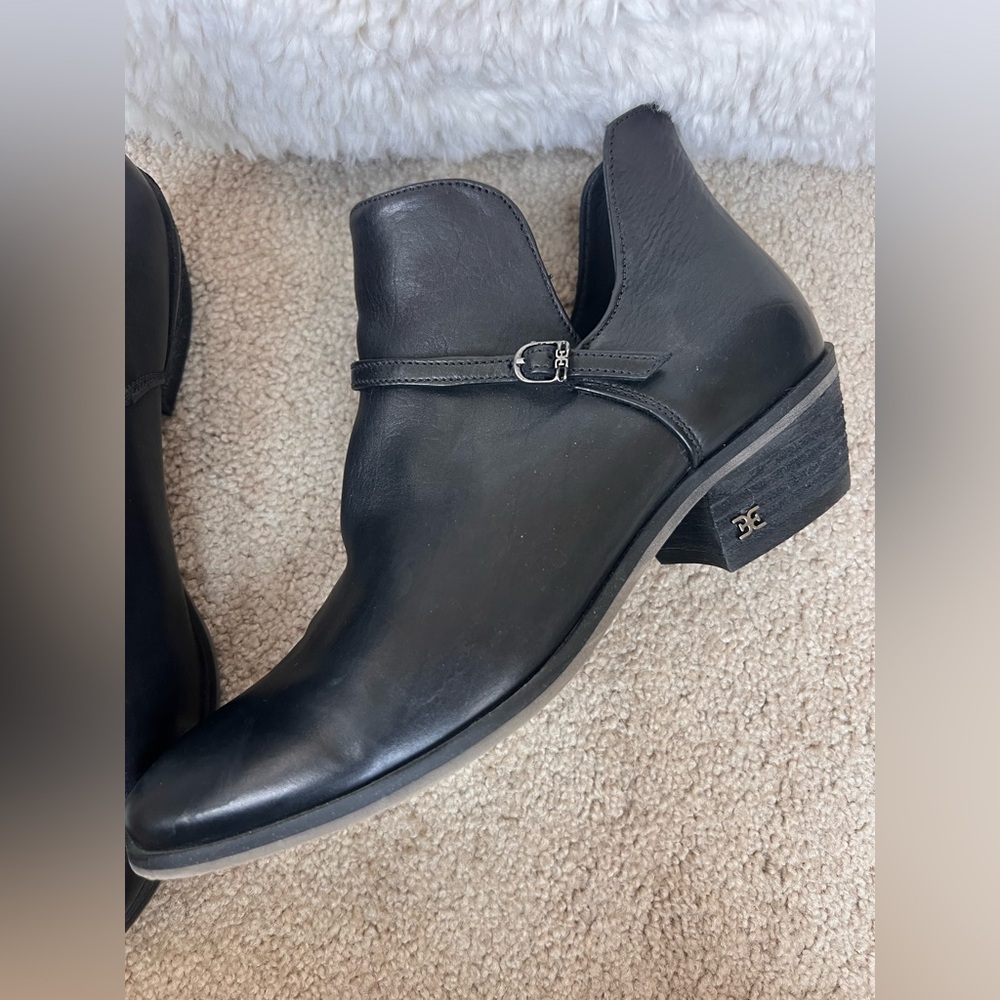 Black Ankle Boots with Buckle Detail